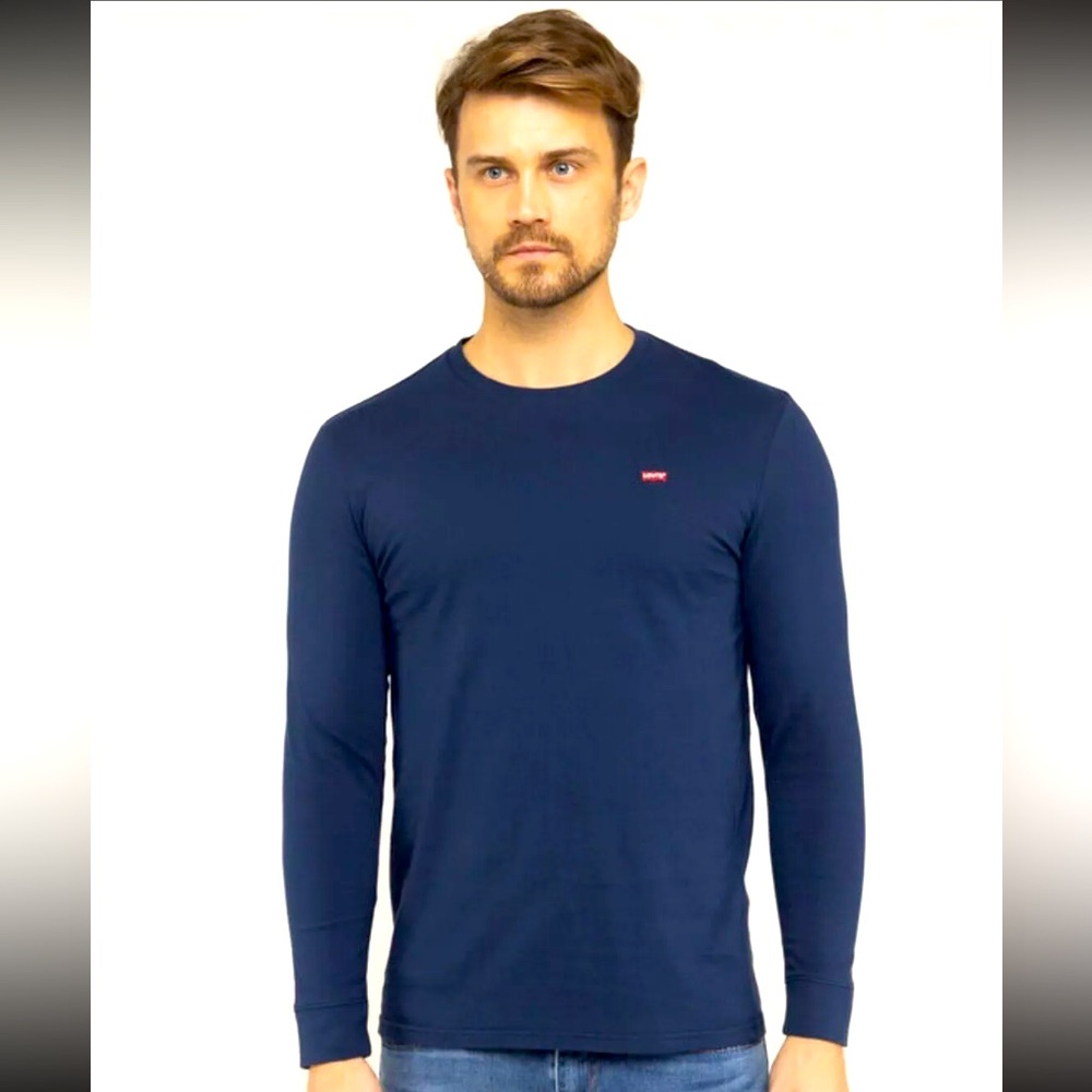 Levis Men's Long-Sleeve Original Ribbed Round Crew Neck Shirt Size Large 14/16